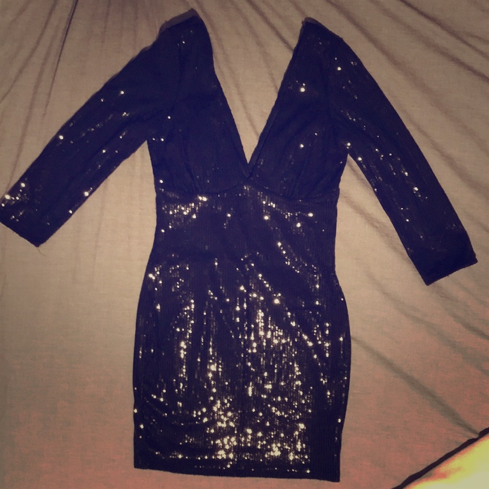 Black sequin dress